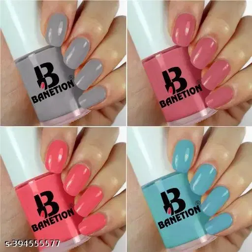Banetion Matte Nail Polish, Multicolor, Pack of 4