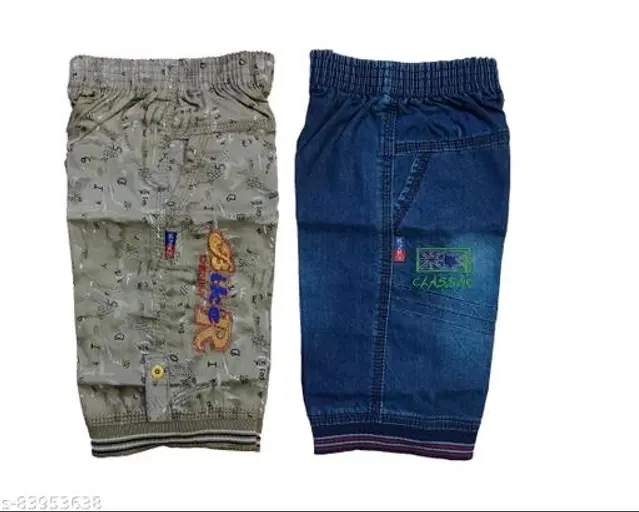 Cotton Capris for Kids, Pack of 2 (Multicolor, 2-3 Years)