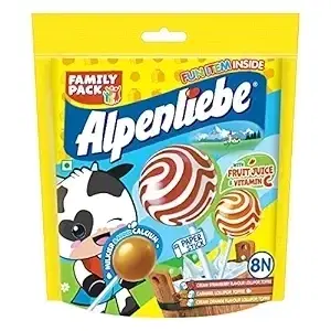 Alpenliebe Pop, Assorted Flavours Lollipop Pouch 72 g