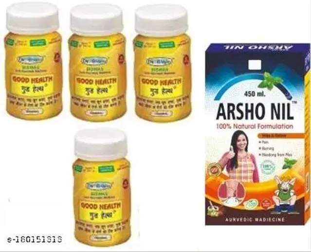 Dr. Biswas Good Health Capsule & Arsho Nil Tonic For Genarel Health, Pack Of 5
