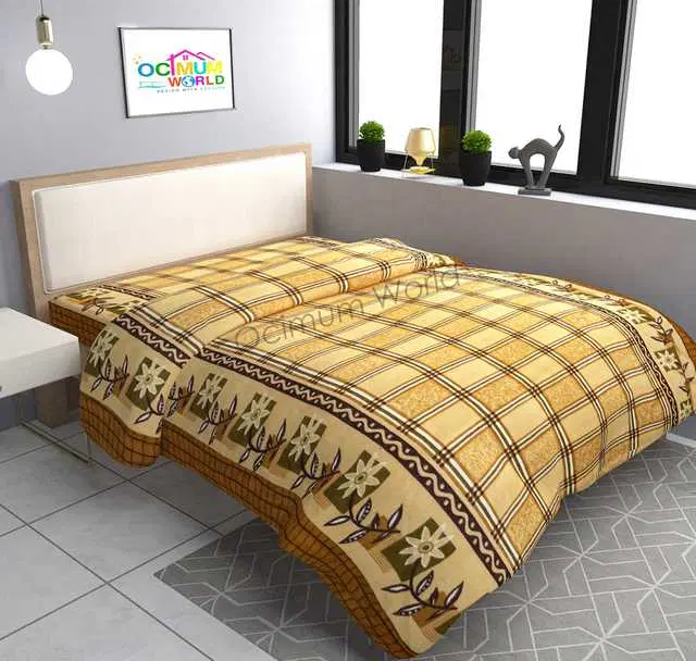 MORADO Double Bed Woolen Fabric Duvet Cover for Winters, Mustard, 90X100 Inches, M-07