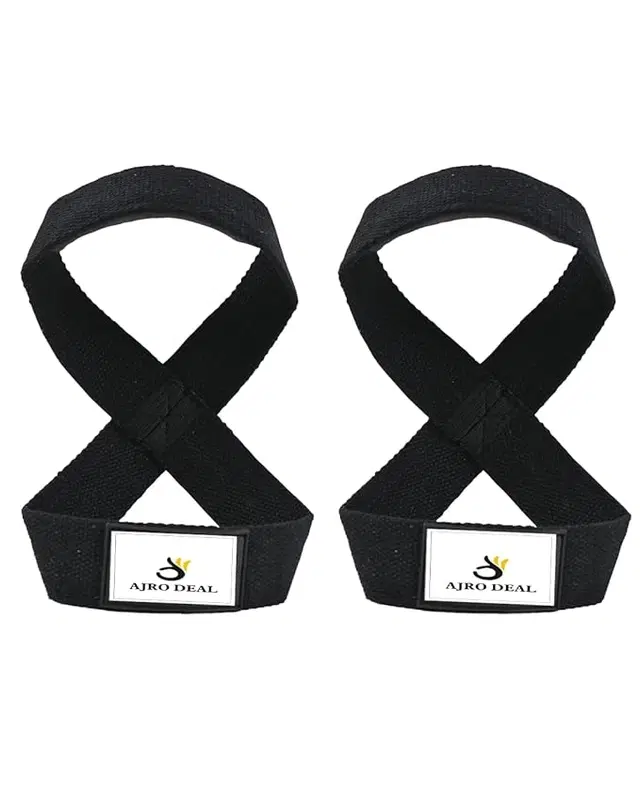 Polyester Weight Lifting Wrist Straps, Black