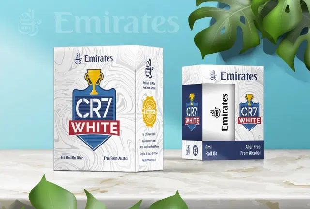 Emirates CR7 White Alcohol Free Roll On Ittar for Men & Women, 6 ml
