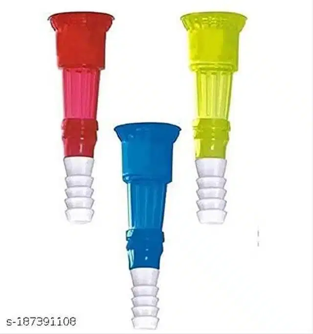 Plastic Tap Hose Connectors, Multicolor, Pack of 3