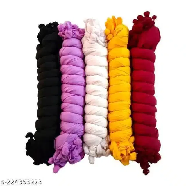 Dupatta for Women, Pack of 5 (Multicolor, 2 m)