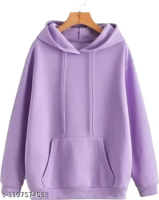 Fleece Hoodie for Women (Lavender, S)