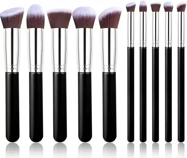 Combo of Makeup Brush, Pack of 10, Multicolor