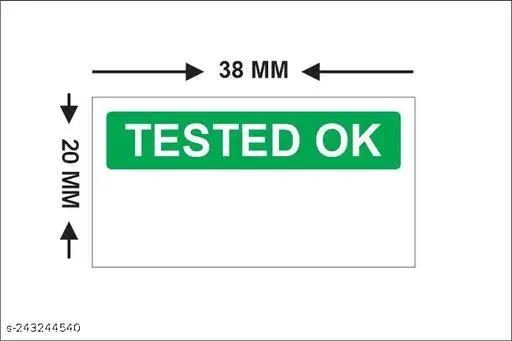Tested Ok Packaging Stickers, Multicolor, 3.8x2 cm, Pack of 500