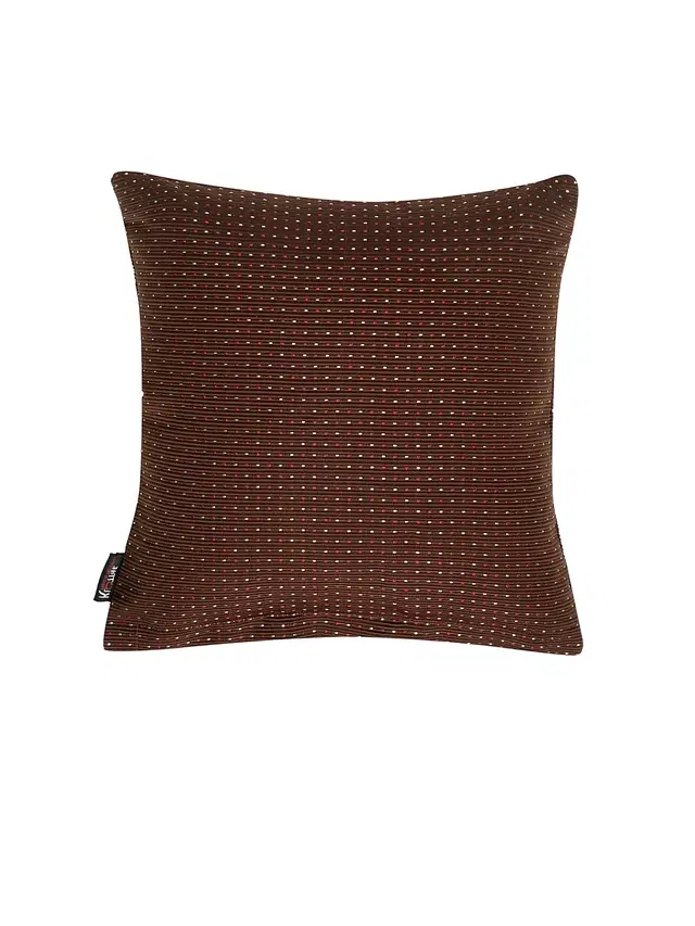 Cotton Cushion Cover, Brown, 14x14 inches