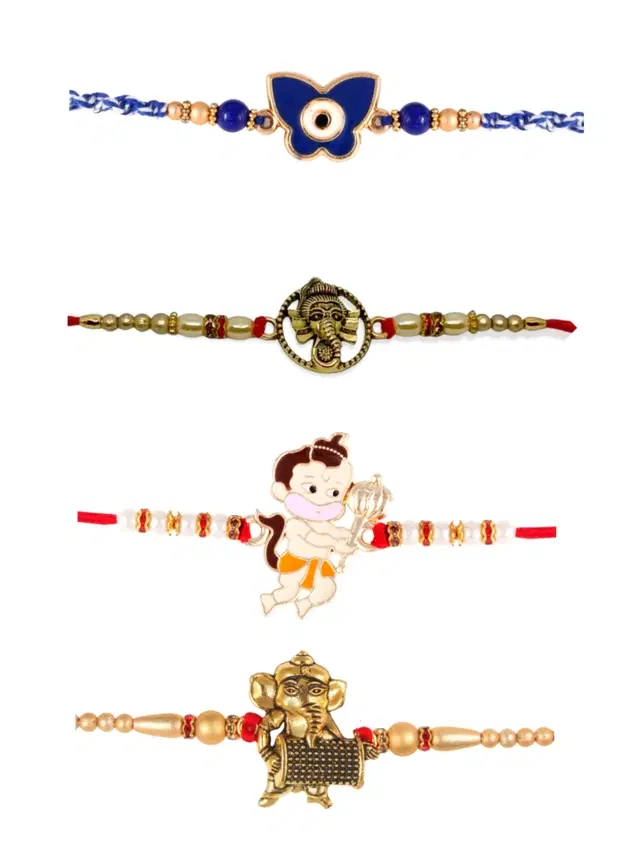 Designer Cartoon Characters Rakhi for Kids, Multicolor, Pack of 4