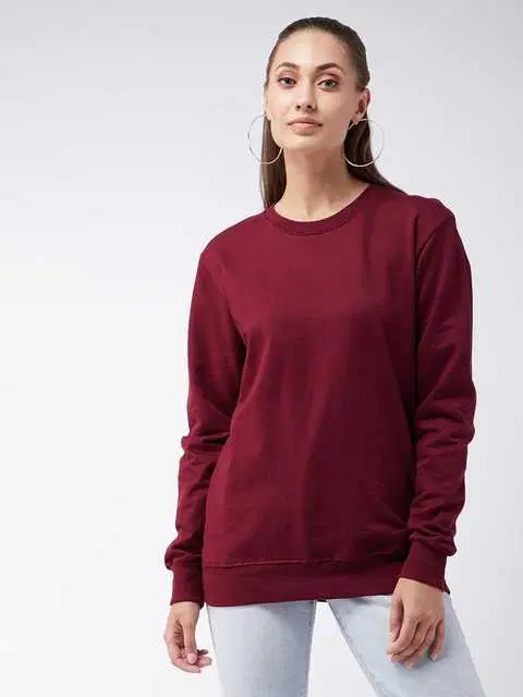 Sweatshirt For Women (Maroon, S) (KS-7)