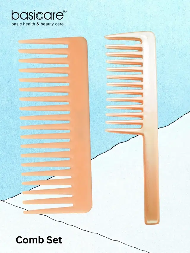 Basicare Wide Tooth Detangling Comb Pack of 2