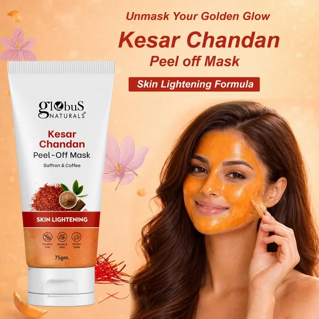 Globus Naturals Kesar Chandan Skin Lightening Peel Off Mask 75 g