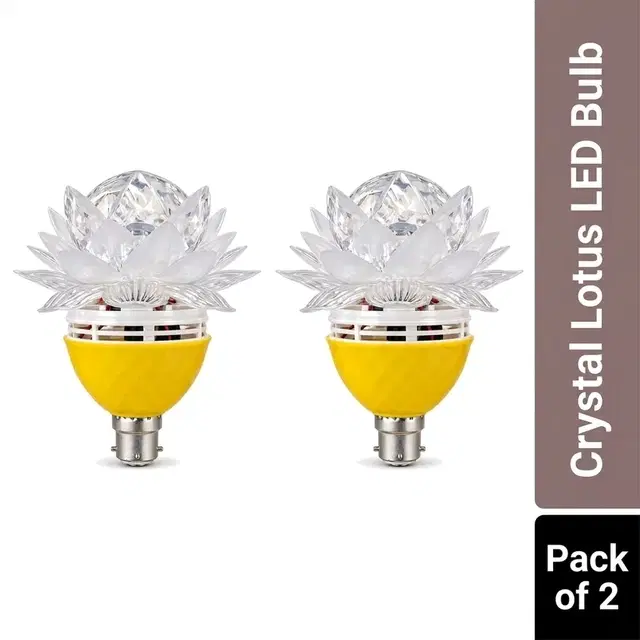 360° Rotatable Crystal Lotus Disco Led Bulb (Pack of 2)