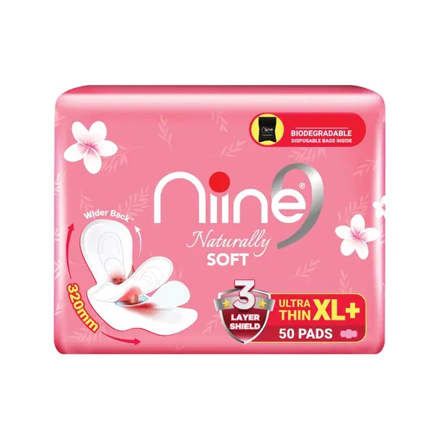 Niine Naturally Soft Ultra Thin Sanitary Pad (XL+) - 50 Pads