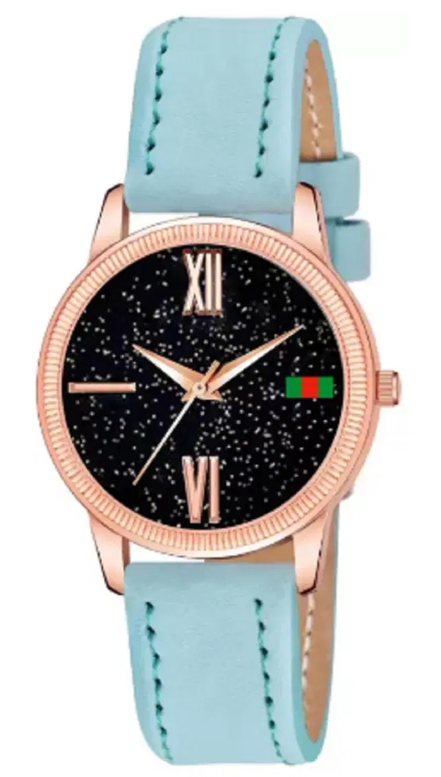 Leather Strap Analog Watch for Women & Girls (Multicolor)