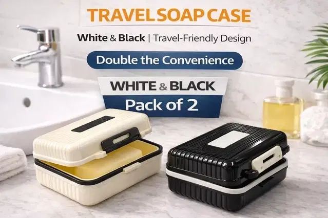 Mini Suitcase 100% Beautiful Travel Soap Case Pack of 2 White & Black