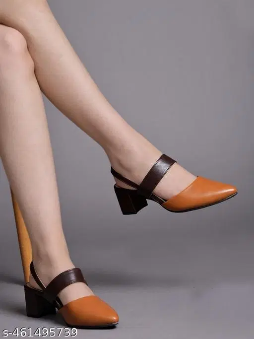 Shoetopia Heel Sandals Brown Pointed Toe IND-5