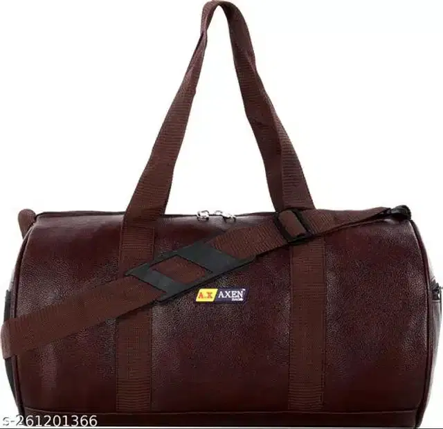 PU Gym Bag for Men & Women, Brown