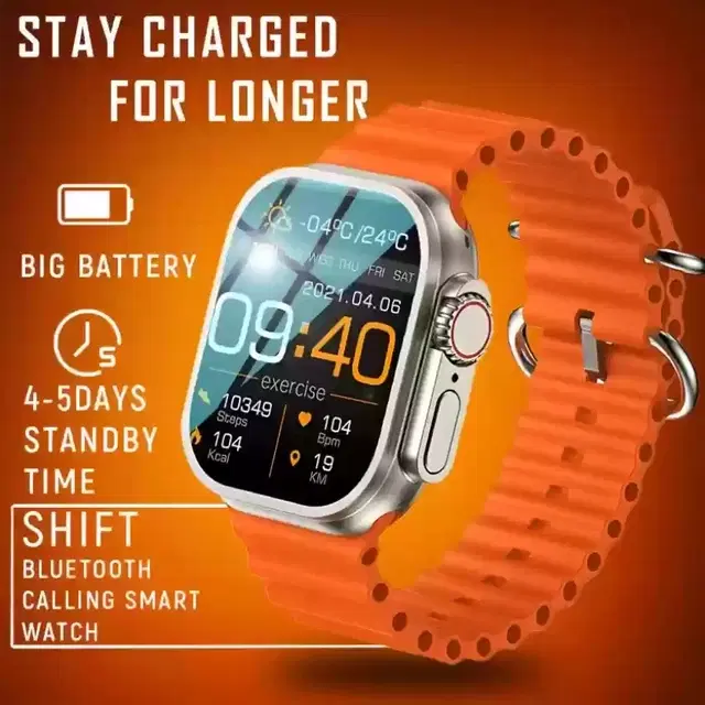 Silicone T800 Ultra Smartwatch, Orange