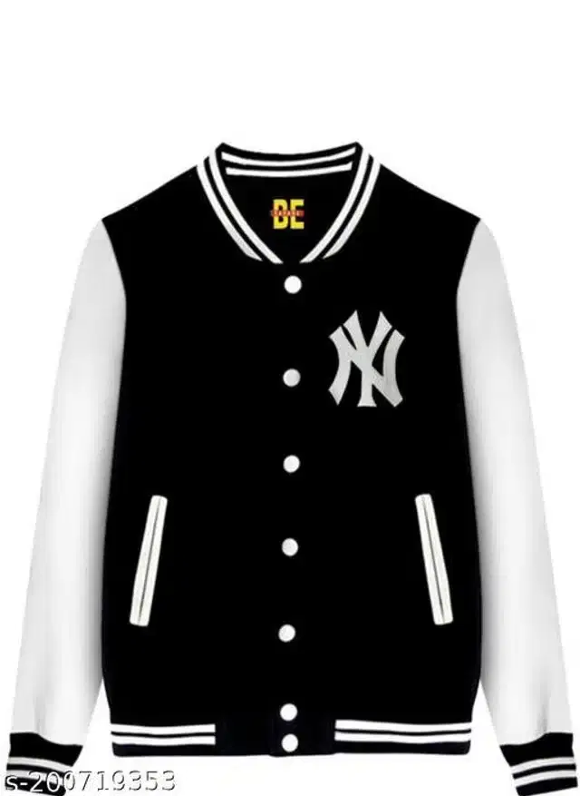 Full Sleeves Bomber Jacket for Men (Black, M)