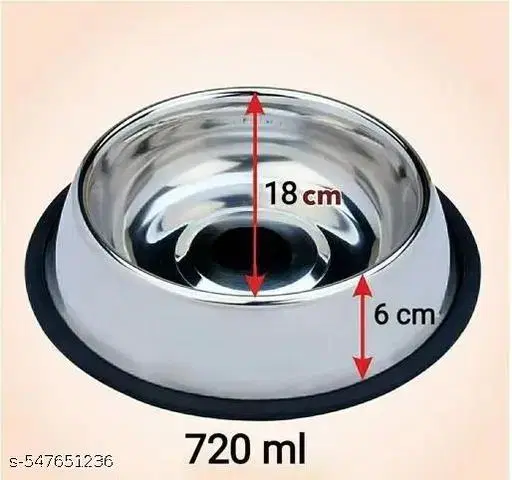 Dog/Pet Bowl  Non-Skid Food Water Feeding Bowl for Pets black ,750ml ,Pack Of 1