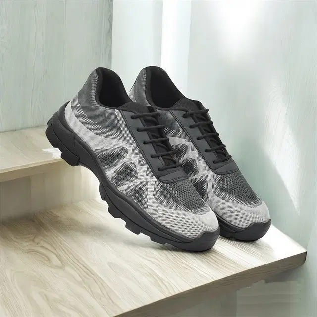 Safety Shoes for Men (Grey, 6)