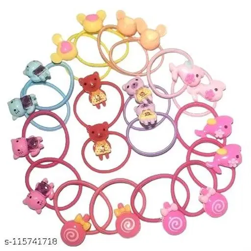 Rubber Bands & Scrunchies for Women, Pack of 3 (Pink)