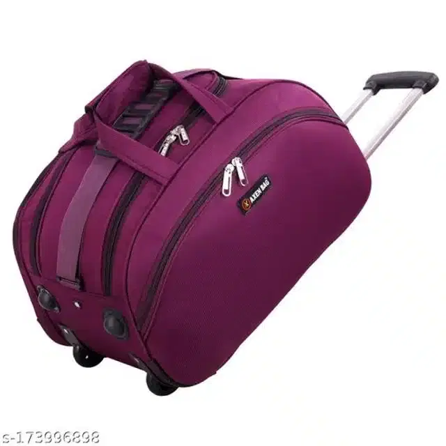 Polyester Trolley Duffel Bag for Men & Women, Purple