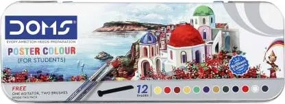 DOMS Poster Colours, 12 Shades, Set of 12, Multicolor
