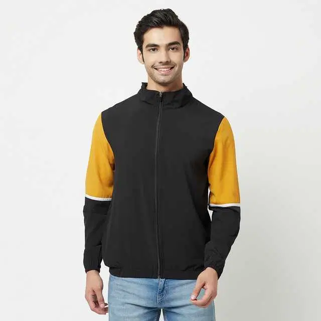 Glito Men Stretchable Regular Fit Gym Wear Jacket (Black, S) (GI-17)