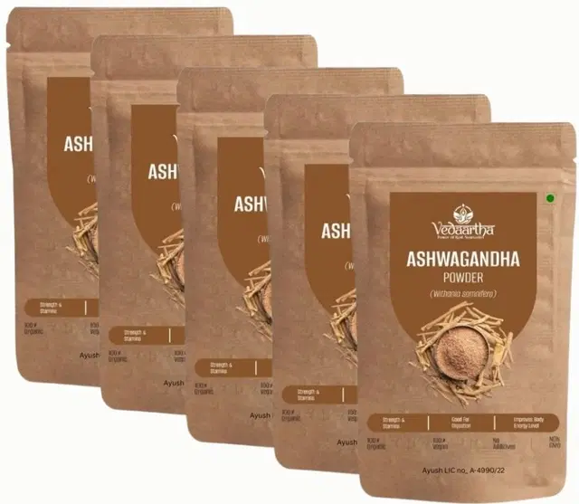 Vedaartha Ashwagandha Powder, Pack of 5 (100 g)