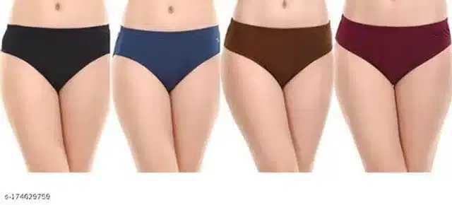 Cotton Blend Briefs for Women (Multicolor, XL)