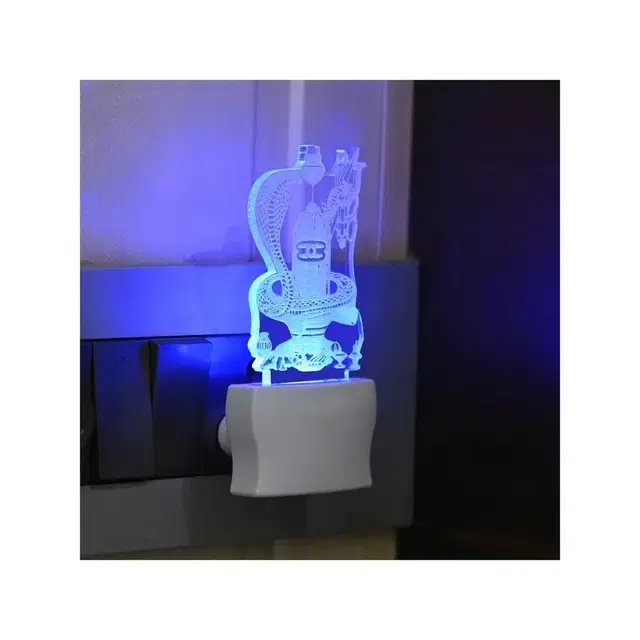 Shivling With Nag 3d Acrylic Led Night Lamp (Plug-in)