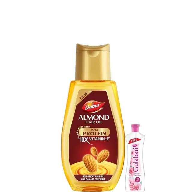 Dabur Almond Hair Oil 95 ml+(Free Dabur Gulabari 59 ml)