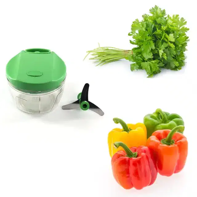 Manual Food Chopper & Vegetable Cutter, Set of 2, Multicolor