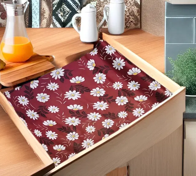 PVC Printed Shelf Mat Roll, Multicolor, 5 m