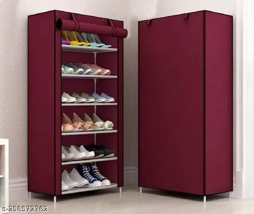 Metal 6 Layer Collapsible Multipurpose Rack, Maroon