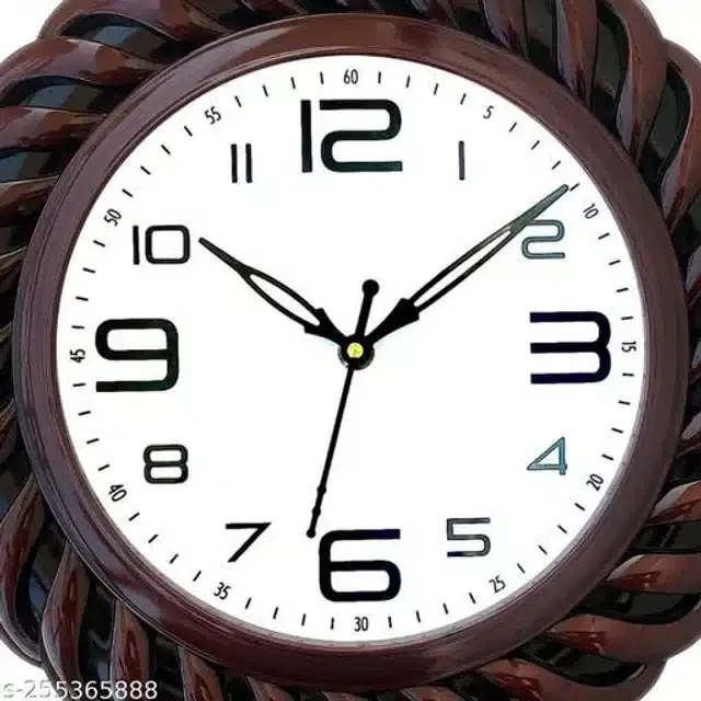 Analog Wall Clock, Brown, 30x30 cm