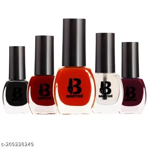 Banetion Matte Nail Polish, Multicolor, Pack of 5