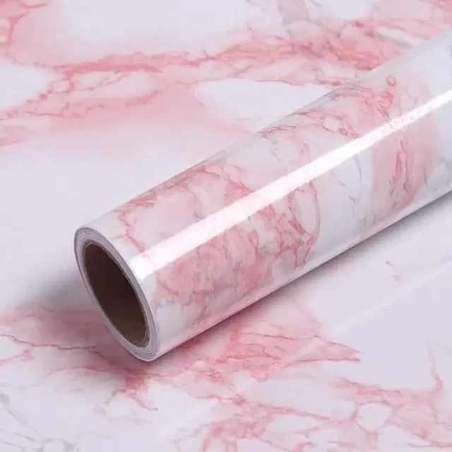 PVC Venyl Wall Sticker Wallpaper, Pink (40x500 cm)