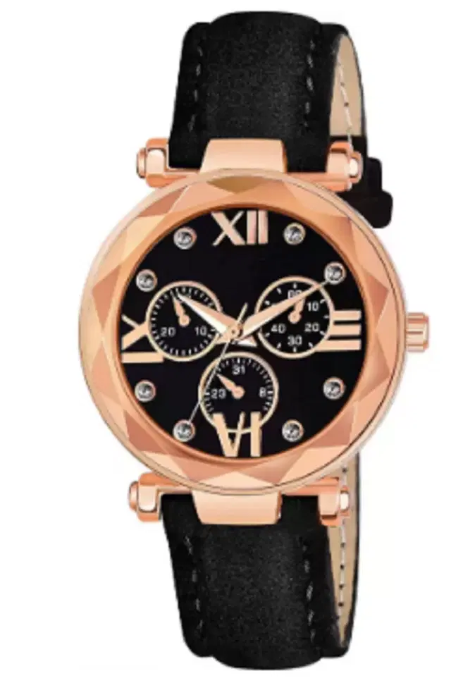Leather Strap Analog Watch for Women & Girls (Multicolor)