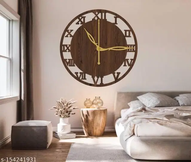 Wooden Wall Clock, Brown