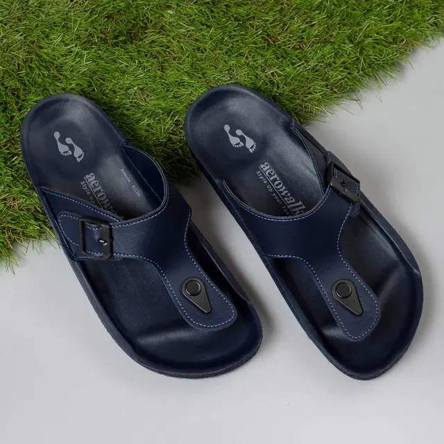 aerowalk Men's Flip Flops (Blue, 6)