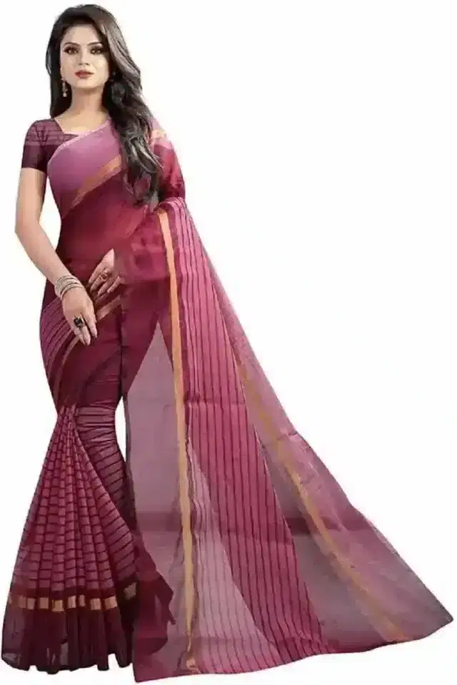 SVB Saree Polycotton silk sare (Polycotton, Maroon) (215)