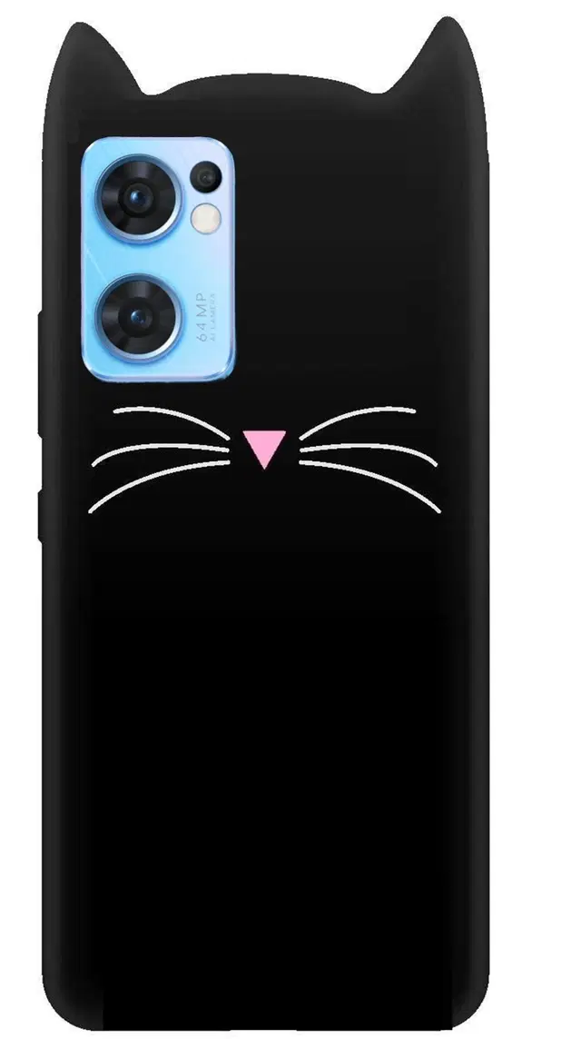 Rubber Mobile Back Cover for Oppo Reno7 5G (Black)