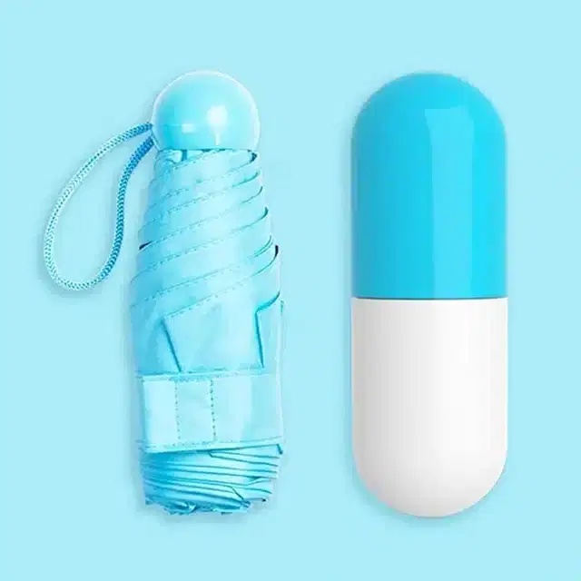 Mini Pocket Umbrella with Holder, Blue