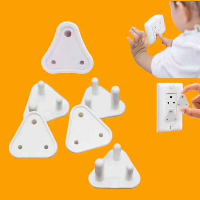Child Safety Electric Socket Plug Guards, White, Pack of 6