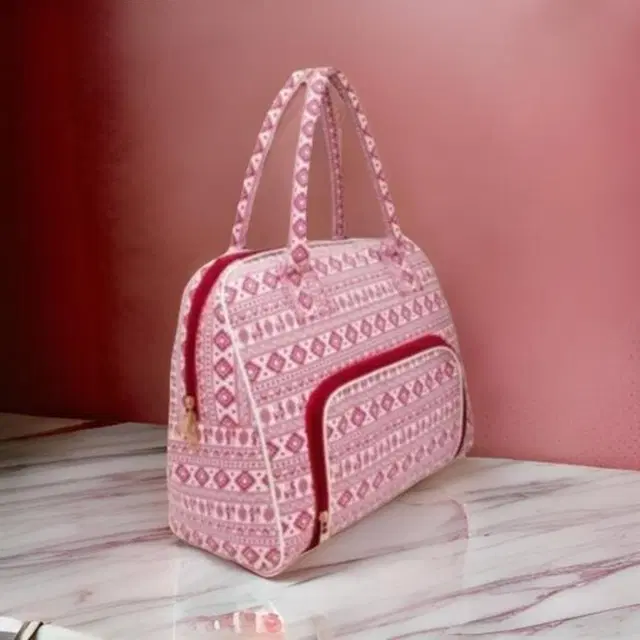 Canvas Printed Handbag for Women (Red)