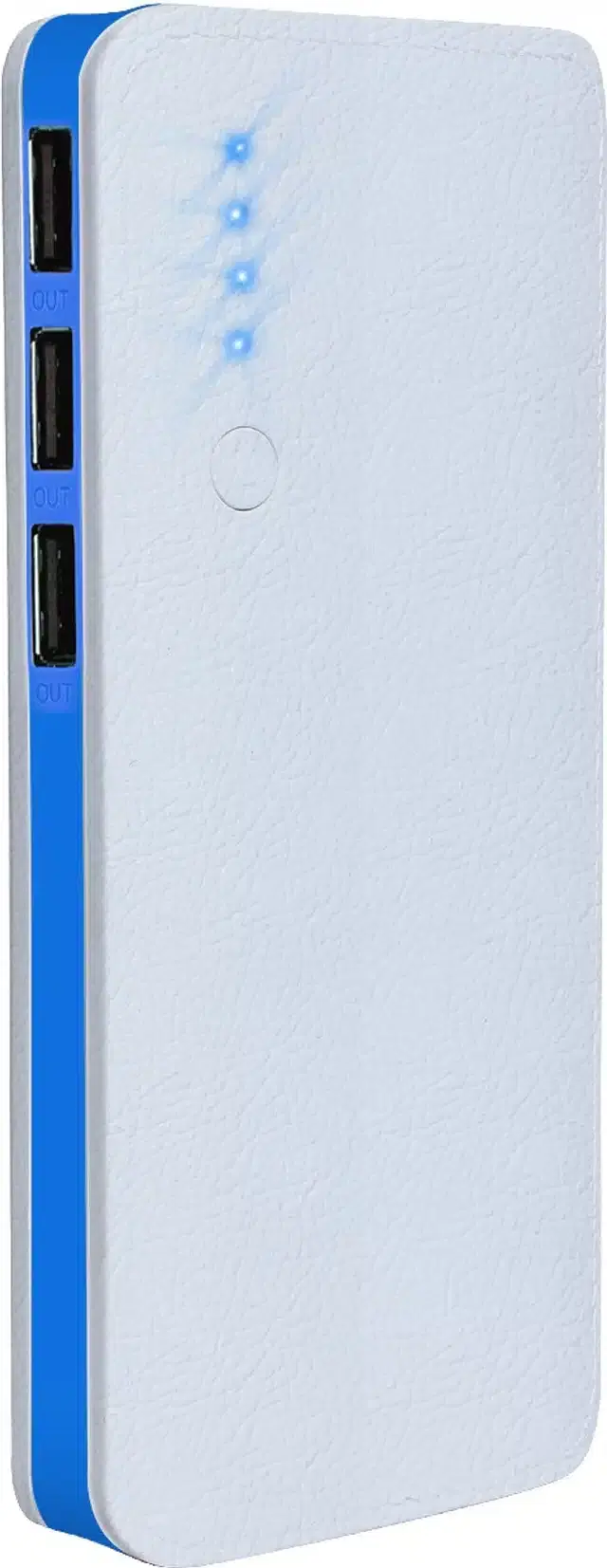 Portable Inbuilt Cables Power Bank, Blue & White, 20000 mah